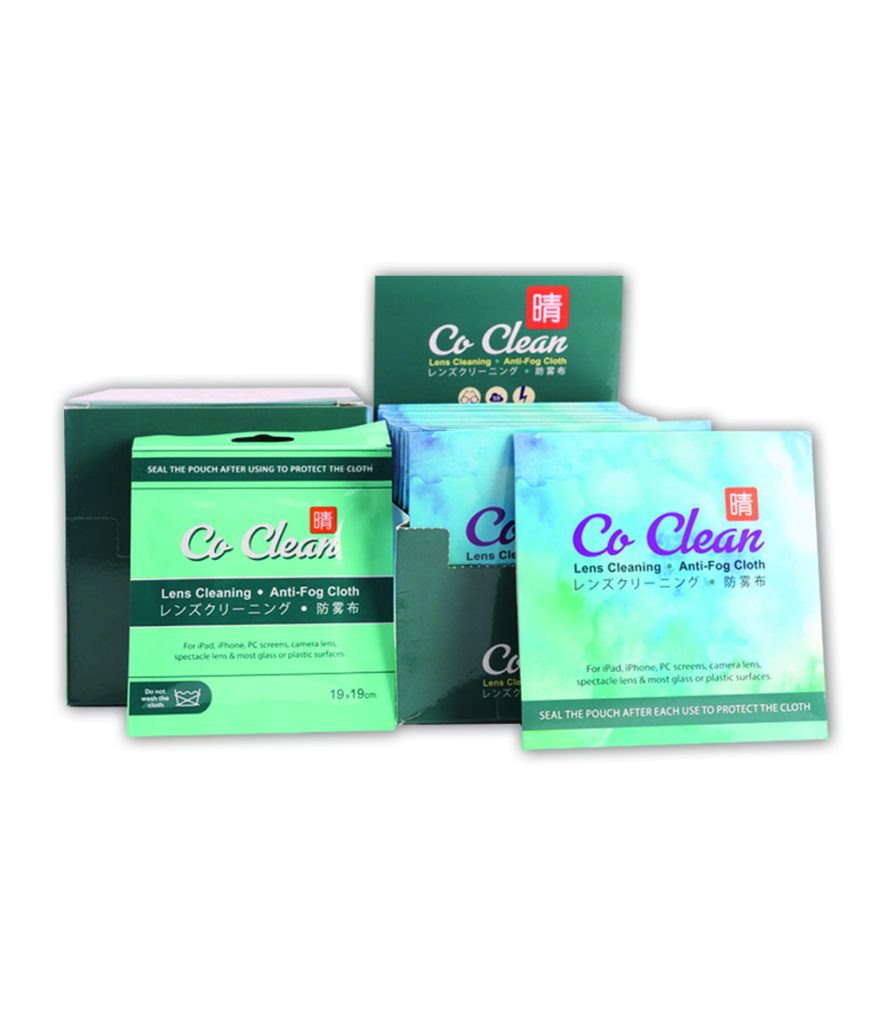 Packaging microfibre cloth co clean anti fog cloth (1box 25pcs) featured